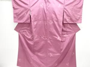 萩模様織り出し手織り紬着物